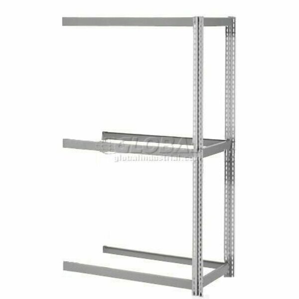 Global Industrial 3 Shelf, Boltless Shelving, Add On, 2700 lb Cap, 96inW x 24inD x 84inH, No Deck 785531GY